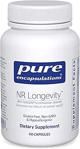 Pure Encapsulations NR Longevity - Supports Healthy Aging. Replenishment of NAD  & Mitochondrial Function* - with NIAGEN - Gluten Free, Non-GMO, Hypoallergenic - 60 Capsules