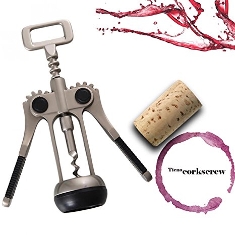 TIENO Premium Wing Corkscrews Wine Opener Durable 2 Functions Red Wine Bottle Opener Heavy-dust, Dignified Appearance