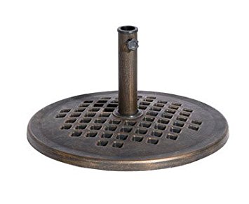 DC America UBP24241-BR 24-Inch Cast Stone Umbrella Base, Made from Rust Free Composite Materials, Bronze Powder Coated Finish