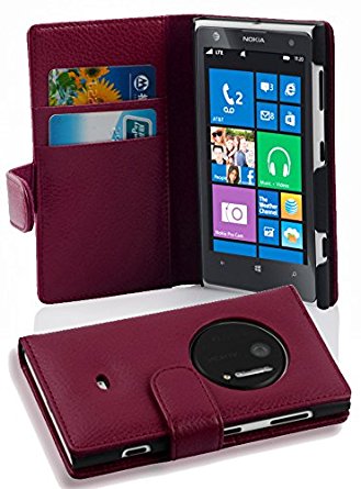 Cadorabo - Book Style Wallet Design for Nokia Lumia 1020 with 2 Card Slots and Money Pouch - Etui Case Cover Protection in PASTEL-PURPLE