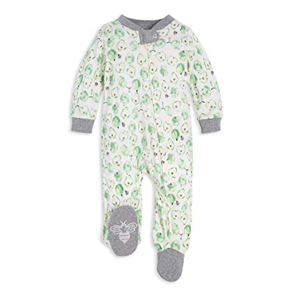 Burt's Bees Baby - Unisex Baby Sleep & Play, Organic Pajamas, NB - 9M One-Piece Zip Up Footed PJ Jumpsuit