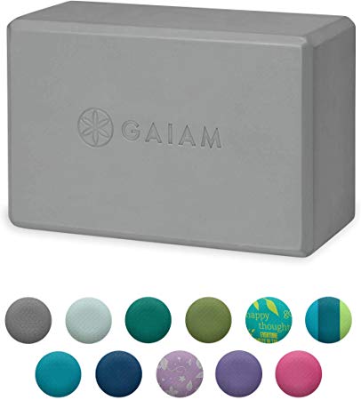 Gaiam Yoga Block - Supportive Latex-Free EVA Foam Soft Non-Slip Surface for Yoga, Pilates, Meditation