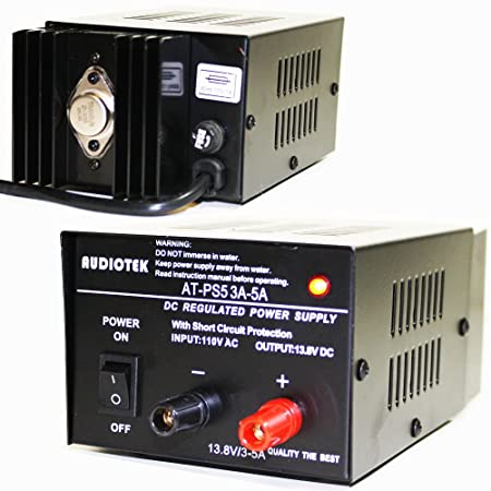 Audiotek - Output 5A Amp Mobile 13.8 Volt DC Power Supply at-PS5