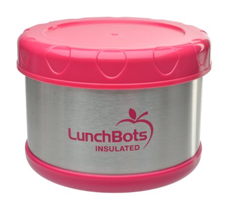 LunchBots Thermal 16-ounce Stainless Steel Insulated Food Container Pink