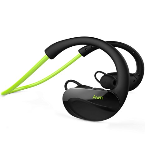 AWN Sweatproof Headphones Wireless Bluetooth Headset In Ear Earbuds for Running Sport Gym with Mic, Ergonomics Earhook Design