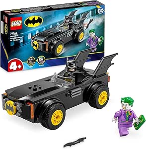 LEGO 76264 DC La Poursuite du Joker en Batmobile, Jouet de Voiture, avec Brique de Démarrage Super-Héros et 2 Minifigurines, pour Enfants, Garçons, Filles Dès 4 Ans, Construction Rapide et Amusante