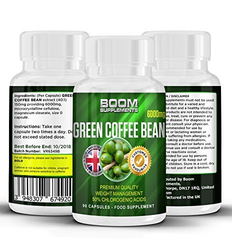 Green Coffee Bean Extract MAX Strength 6000mg | Strong Green Coffee Bean Weight Loss Pills | Lose Weight Fast Or Your Money Back | 90 Powerful Fat Loss Tablets | 3 Month Supply | Helps Shed Fat For M