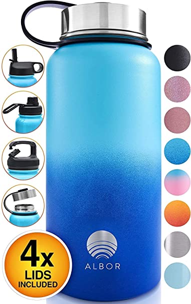 ALBOR Insulated Water Bottles with Straws Insulated Water Bottles 32 Oz