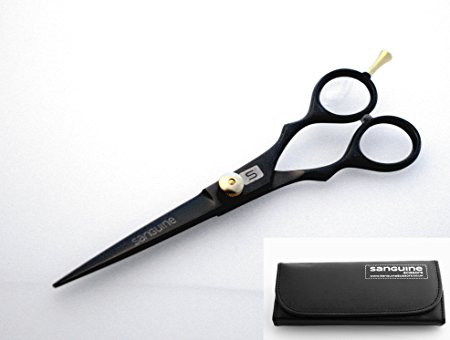 Professional Barber Shears, Hairdressing Scissors - 6.5 inch (16.5cm), Black   Presentation Case