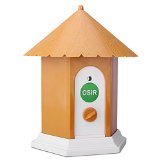 OSIR Outdoor Ultrasonic Bark Control for dogsBattery Operated Decorative outdoor bark deterrent with bird-house theme