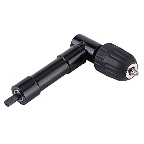 Right Angle Drill Adapter,90 Degree Right Angle Bend Extension Chuck Attachment 8mm,Chuck Grasp Capacity 0.8mm-10mm Hex Shank Power Electric Drill Tool