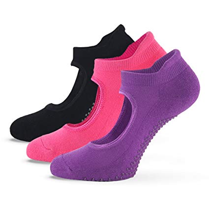 Fitglam Yoga Socks for Women – Best Grip Non-Slip Cotton Socks for Barre Pilates and Ballet