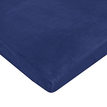 TL Care Heavenly Soft Chenille Fitted Pack 'n Play Playard Sheet, Navy, for Boys