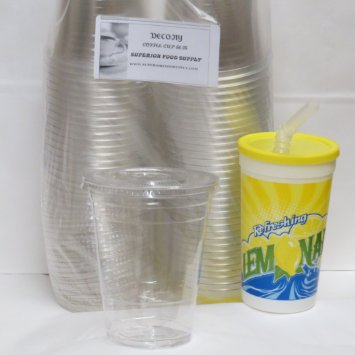 12 Oz CLEAR Cups with Lids for Iced Coffee Bubble Boba Tea Smoothie - 50 Sets- Plus 1 Reusable Kids CUP with LID