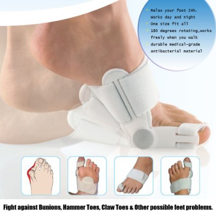 Aokey 2PCS/pair Bunions Pain Relief Cushion Corrector Splint Treatment Big Toe Spreaders Appliance Protectors Toe Separators Straightener Therapeutic Relaxing Alignment for Feet (24h S)