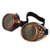 Leegoal Cyber Goggles Steampunk Welding Goth Cosplay Vintage Goggles Rustic copper