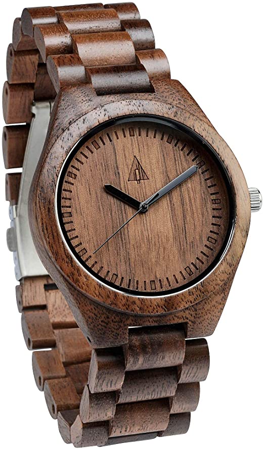 Treehut Men's Wooden Watch with All Wood Strap