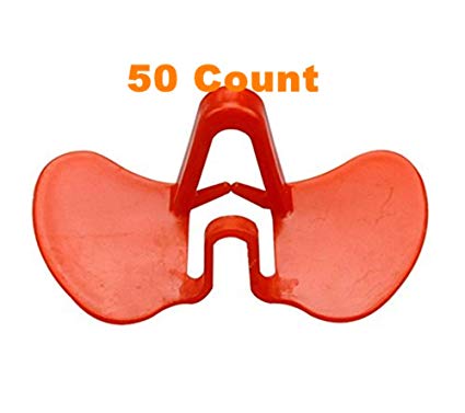 Weilan 50 Pieces Chicken Pinless Peepers Eye Glasses Pheasant Poultry Blinders Spectacles(Red)
