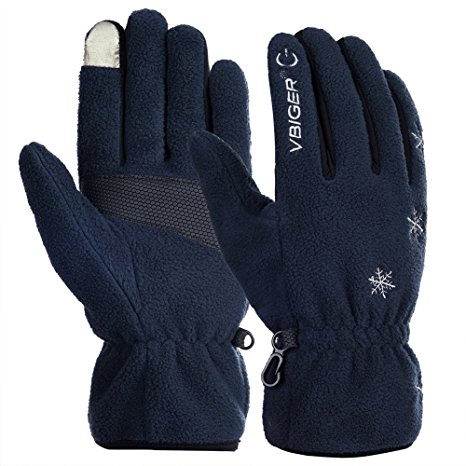Vbiger Winter Warm Gloves Touch Screen Gloves Driving Gloves Cycling Gloves for Men Women
