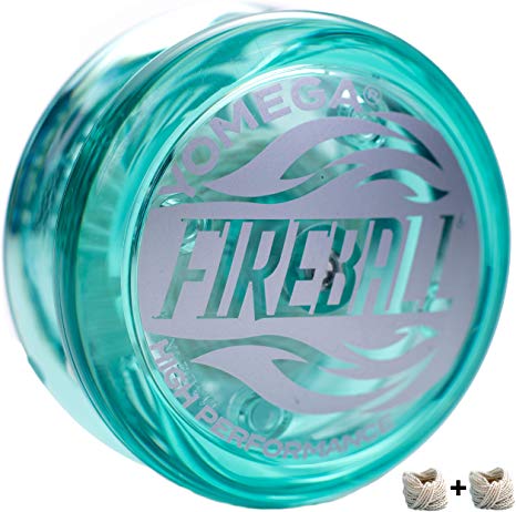 Yomega Fireball - Professional Responsive Transaxle Yoyo, Great for Kids and Beginners to Perform Like Pros   Extra 2 Strings & 3 Month Warranty (Teal / Green)