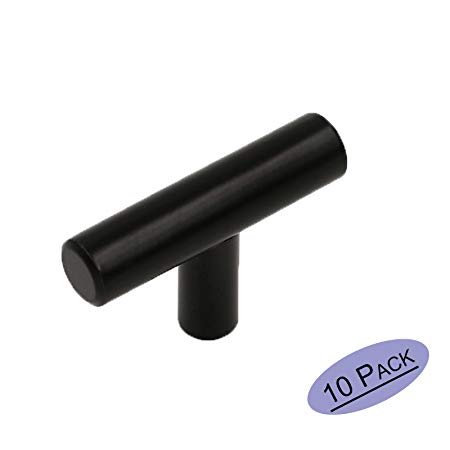 Goldenwarm 10Pack Single Hole Black Cabinet Knobs and Pulls Door Cupboards Drawers Bedroom Furniture Handles 50mm/2in Overall Length