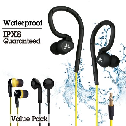 Avantree Waterproof Earbuds for Swimming | IPX8 Guarantee | Memory Ear Hook | Value Pack | 3 Different Types for Indoor & Outdoor Exercise Earphones