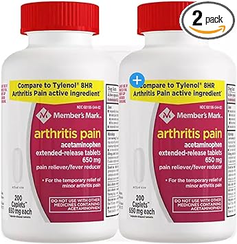 Compare to Tylenol Arthritis Pain active ingredient. - Member's Mark - Arthritis Pain Reliever, Extended Release, Acetaminophen 650 mg, 400 Caplets