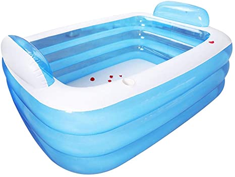 ZABB Family Inflatable Swimming Pool - Thickened Inflatable Pool, 3-Ring Inflatable Pool, Portable Pool for Baby, Kiddie, Kids, Adult, Outdoor, Garden, Backyard, Summer Water Party
