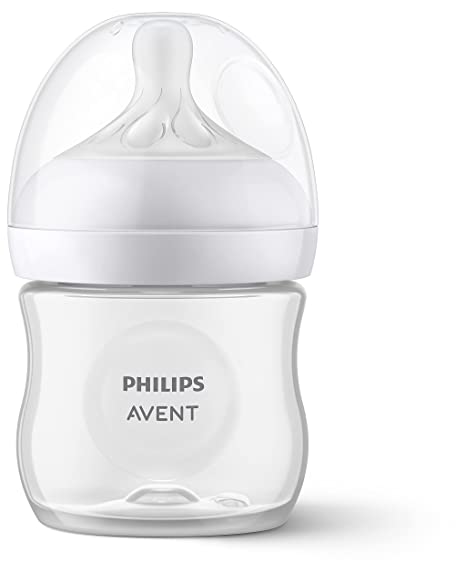 Philips AVENT Natural Baby Bottle with Natural Response Nipple, Clear, 4oz, 1pk, SCY900/91