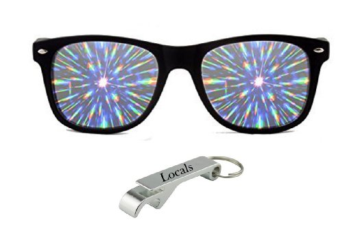 Terry's World EDM Diffraction Prism Fireworks Glasses High Quality Effect Rave Accessories Black