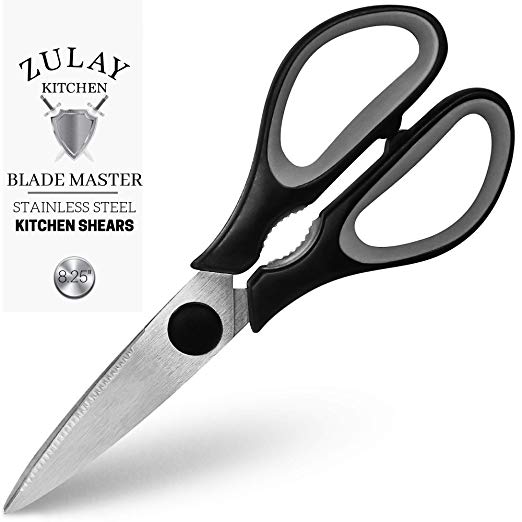 Ultra Sharp Multi-Purpose Kitchen Scissors, Premium Kitchen Shears Heavy Duty Stainless Steel Blades with Soft Grip Handles for Meat, Fish & Vegetables, Poultry Shears & Heavy Duty Scissors - by Zulay