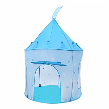 Babrit New Portable Folding Play Tent Indoor or Outdoor Play House Children Playhouse Blue Color