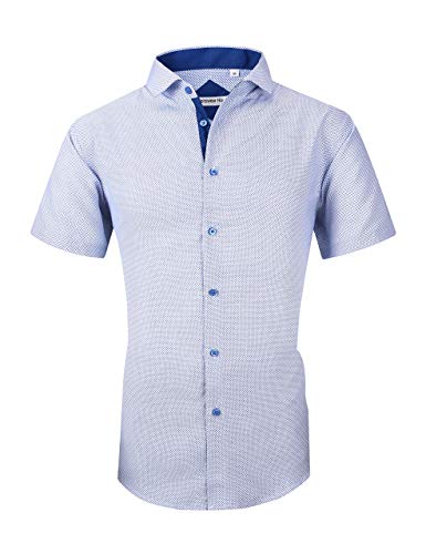 Mens Long Sleeve Printed Dress Shirts Casual Button Down Regular Fit Men Shirt