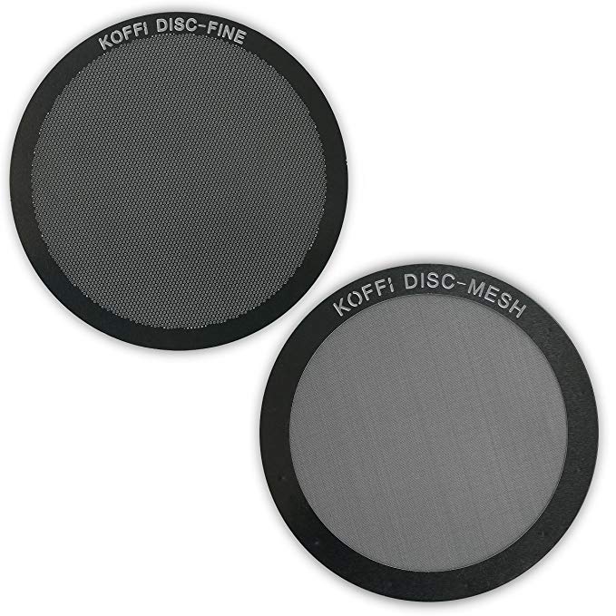 KOFFI ® DISC MESH & FINE - Reusable Stainless Steel Metal Filters - For use with AeroPress coffee maker