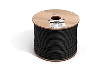 fast Cat. Direct Burial Outdoor Ethernet Cable Cat6-500Ft Waterproof Cat6 Cable with 23AWG Solid Copper Conductors - CMX, ETL, UTP 550MHz Heavy Network & Gaming Ethernet Cable – Black