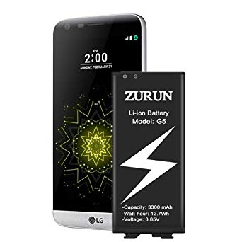 LG G5 Battery ZURUN 3300mAh Replacement Battery Li-ion for LG G5 BL-42D1F US992 VS987 LS992 H820 H830 H845 Dual H850 H858 Spare Battery [2 Year Warranty]
