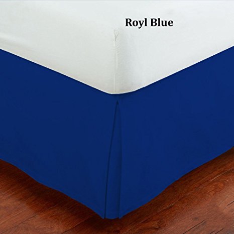 Fancy Collection Queen Size Easy Care Tailored Microfiber 14-inch Bed Skirt Solid Royal Blue