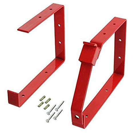 Spares2go Universal Lockable Wall Ladder Rack Brackets (Red)