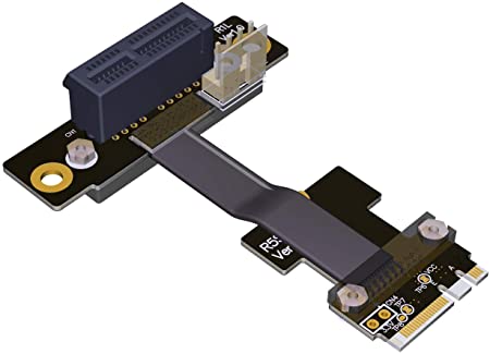 ADT-Link M.2 WiFi A.E Key A E to PCI-e 4X x4 Riser Extender Adapter Card Ribbon Gen3.0 Cable AE Key A E for PCIE 3.0 x1 x4 x16 M2 Card (15cm,R52SL)
