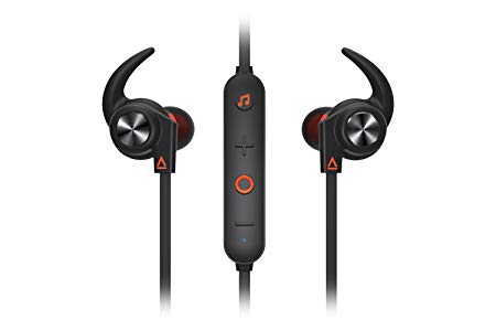 Creative Outlier ONE Plus Wireless Bluetooth 4.2, IPX4 Water-Resistant Sweat-proof In-Ear Headphones with Built-in MP3 Player, Inline Remote with Mic, 10-hour Battery Life, Sports and Exercise (Black)