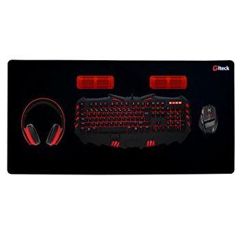 GLTECK XXL Large Mouse Pad, Extended Mousepad, 36"x18" Non-Slip Rubber Big Mouse Pad, Stitched Edges with Carrying Bag(XXXL)
