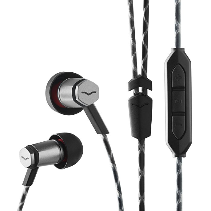 V-MODA Forza Metallo In-Ear Headphones with 3-Button Remote & Microphone - Samsung and Android Devices, Gunmetal Black