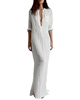 ZANZEA Women Summer Loose Sleeveless Insert Lace Long Beach Maxi Dress