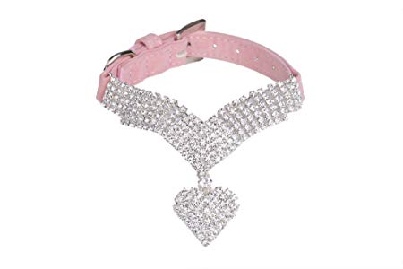 EXPAWLORER Rhinestone Dog Collar Pet Puppy Cat Crystal Collars Girl Jeweled Necklace