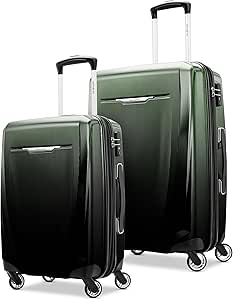 Samsonite Winfield 3 DLX Hardside Expandable Luggage with Spinners, Ombre Green, 2PC Set (CO/MED)