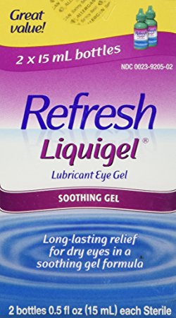 Refresh Liquigel Lubricant Eye Gel, 2 Bottles 0.5 fl oz (15mL) each Sterile (30mL)