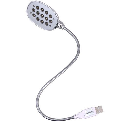 Daffodil ULT05 - USB LED Light - 8 Super Bright LED Reading Lamp - No Batteries Needed - PC & Mac Laptop Compatible (Chrome)
