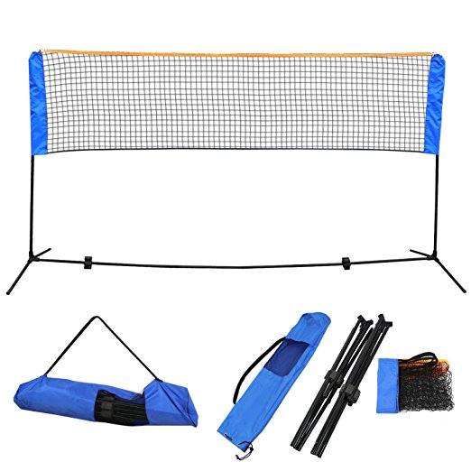 ZENY 10 Ft Long 5 Ft High Portable Badminton Net Beach Volleyball Tennis Competition Training Net w/Frame, Stand & Carrying Bag