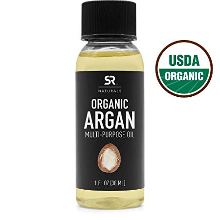 Organic Argan Oil by SR Naturals ~ 100% Pure Multi-Purpose Oil ~ USDA Certified Organic,100% Pure, Cold Pressed (1oz)