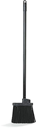 Carlisle 3686003 Flo-Pac Duo Sweep Lobby Broom With Metal Threaded Handle, 36", Black